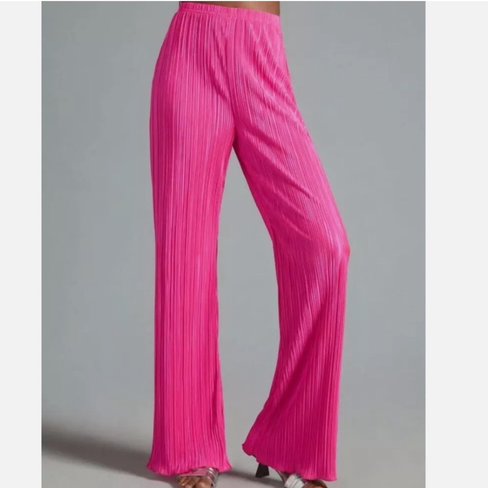 Good American Hot Pink Pleated Wide-Leg Pants – Size 00/0 NWT